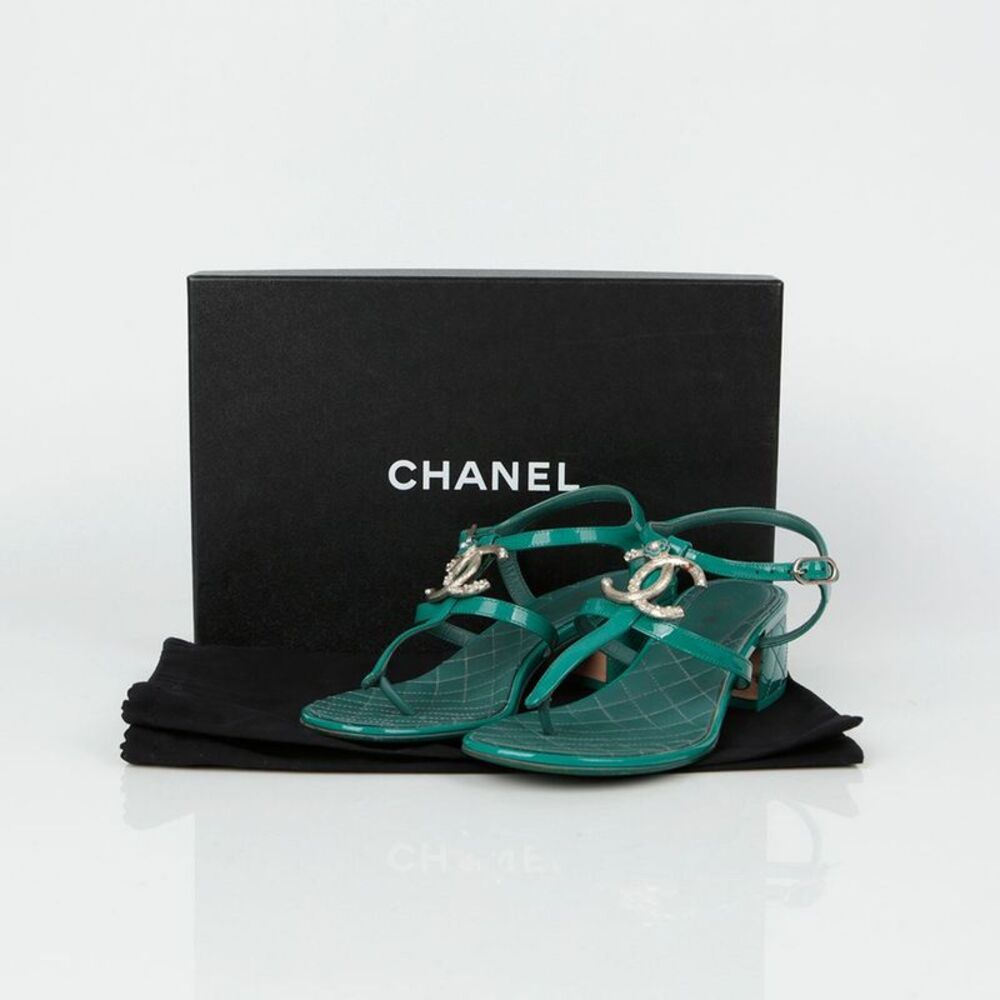 Cc Logo Strap Sandals Size